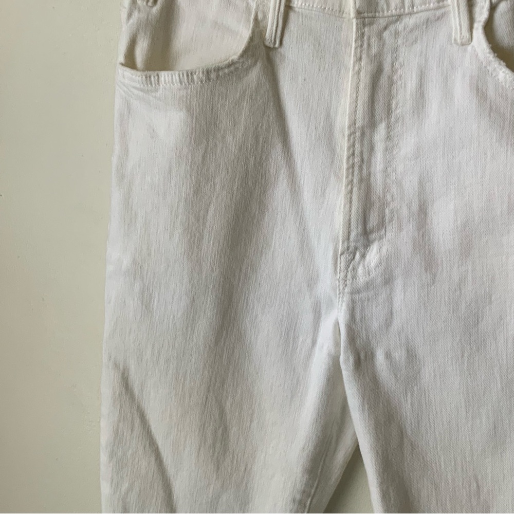 MOTHER Jeans Hustler Ankle Fray Fairest Of Them All White Size 29 - Picture 13 of 13